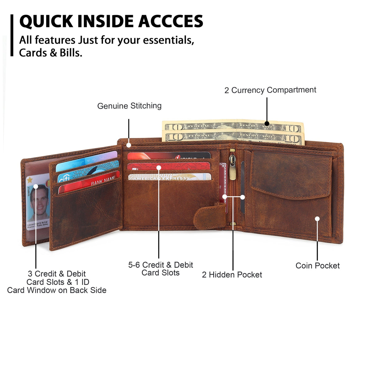 Buffalo Leather Wallet — Hunter