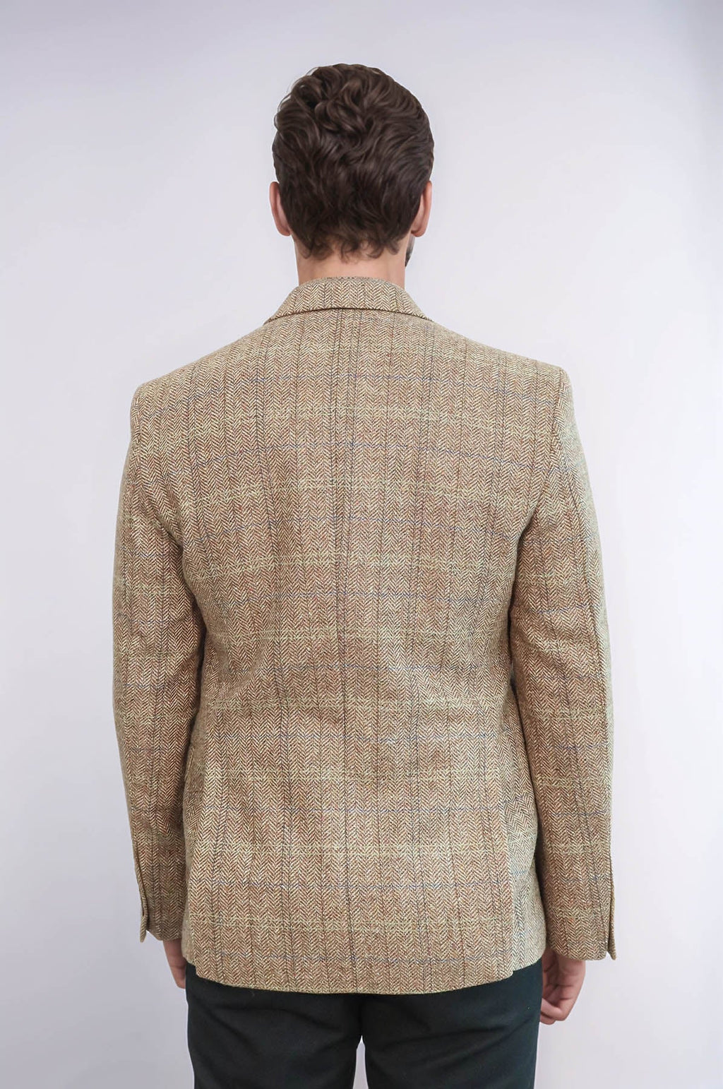 Herringbone Wool Blazer — Tan