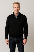 Black Merino Quarter-Zip