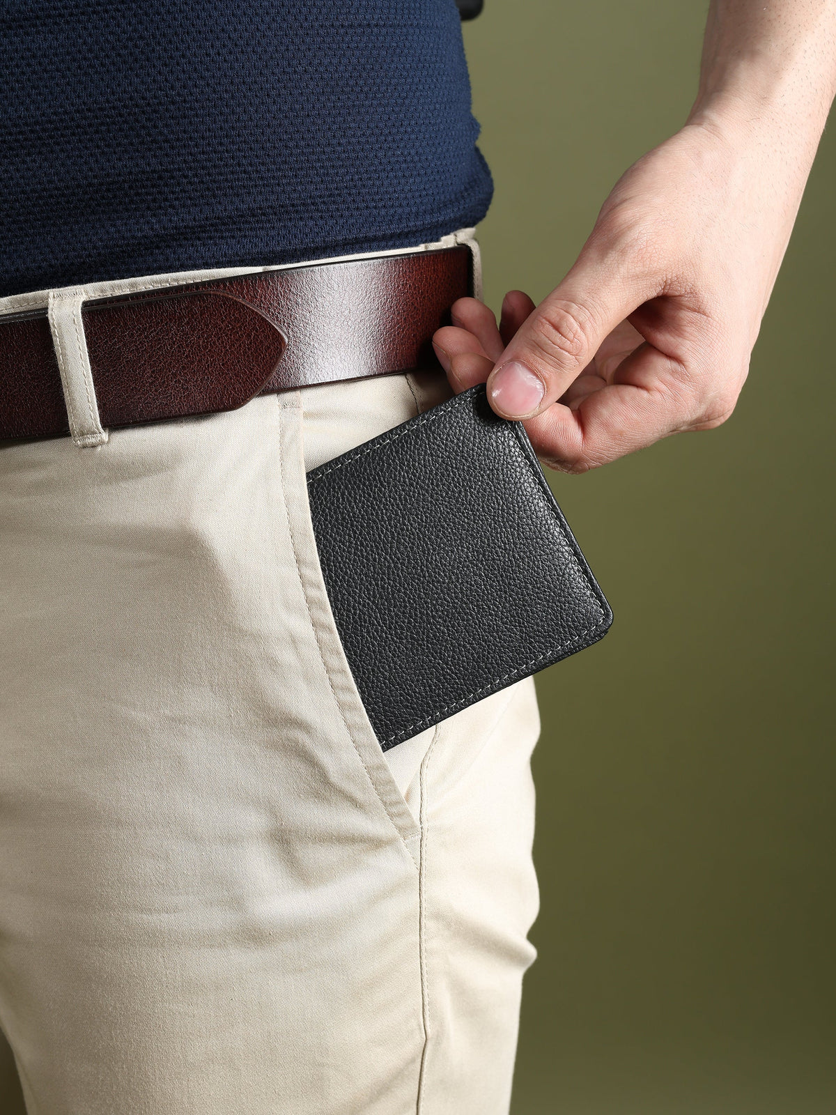 Black Textured Leather Wallet