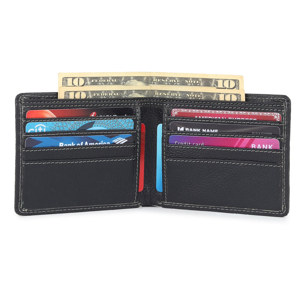 Black Textured Leather Wallet