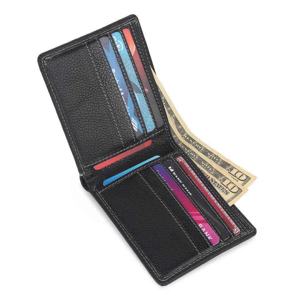 Black Textured Leather Wallet