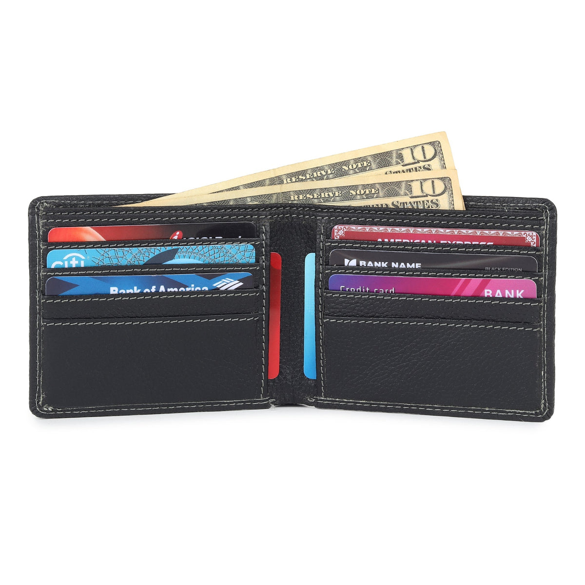 Black Textured Leather Wallet