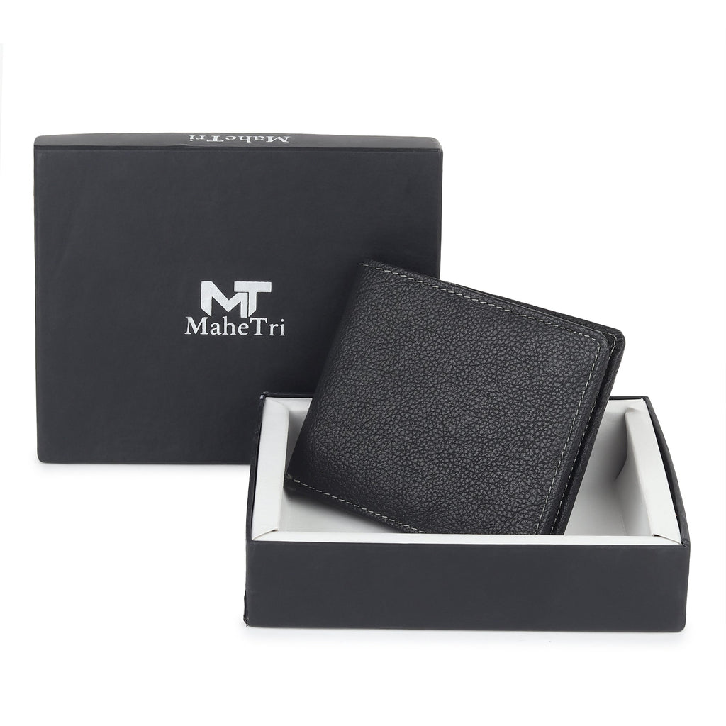 Black Textured Leather Wallet