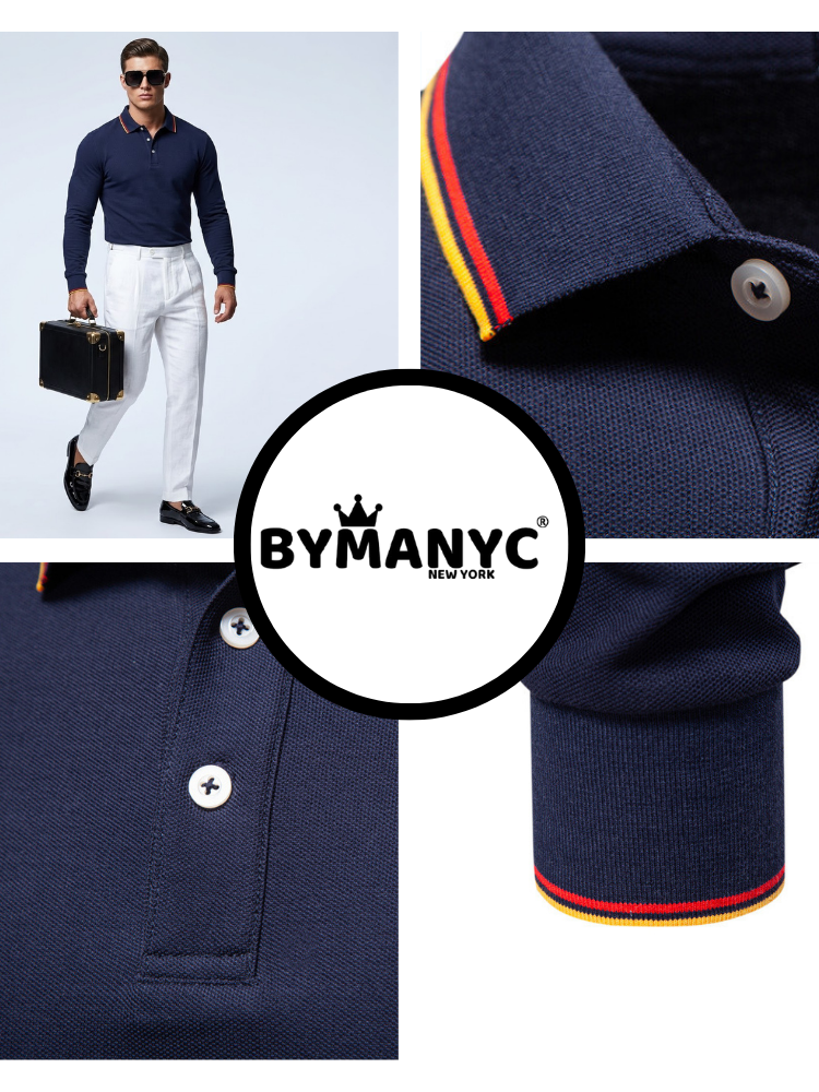 Long-Sleeve Polo — Navy