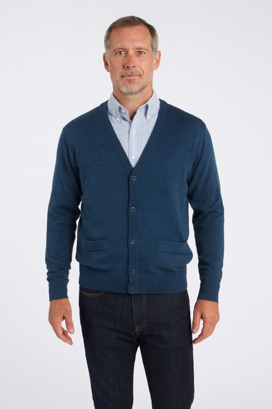Merino Wool Cardigan — Denim
